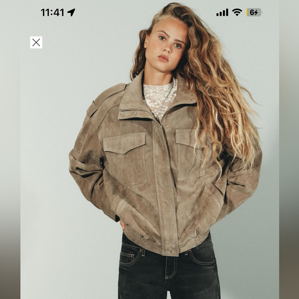 Zara Suede Leather Jacket